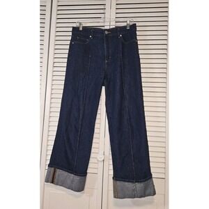 EUC Loft Made & Loved  27/4 The Palazzo Blue Wide Leg With Seam/Crease Jeans